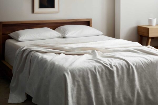 100% Organic Cotton Honeycomb Jacquard Blanket - Image 2