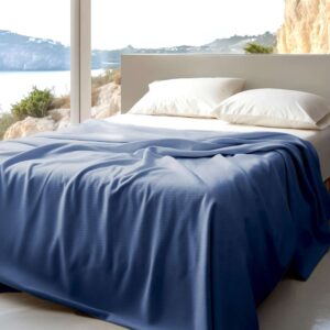 100% Organic Cotton Honeycomb Jacquard Blanket